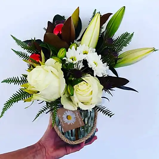 Christmas Flower Jar
